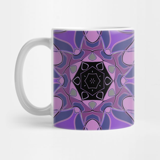 Cartoon Mandala Flower Purple Pink and Blue by WormholeOrbital